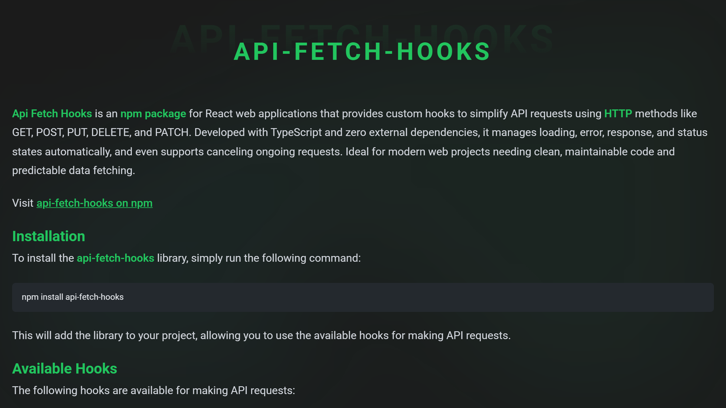 Fetch Hooks